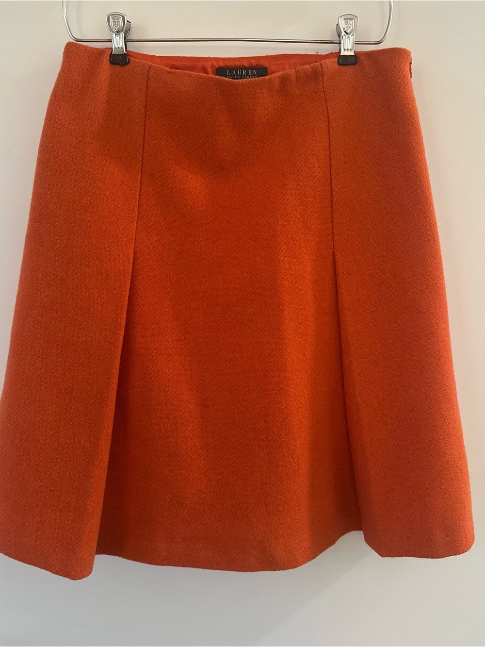 Ralph Lauren Wool-Blend A-Line Skirt in Orange Size 8 Like New